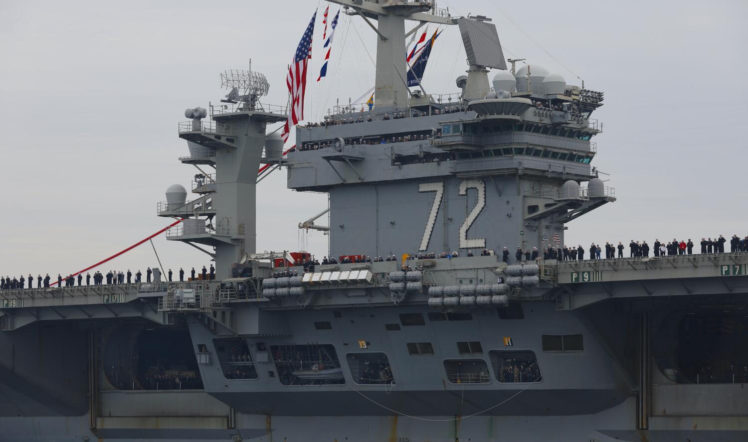 Trump says USS Abraham Lincoln deployment 'not nearly long enough' amid outcry from families